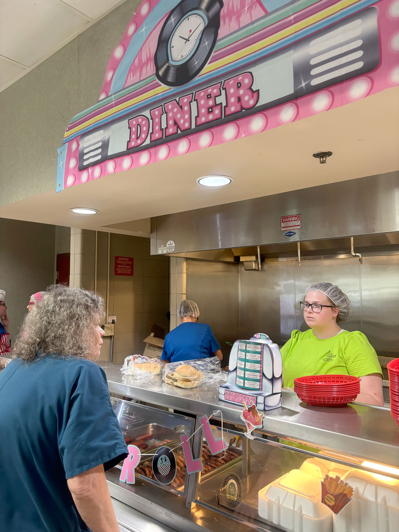 Daviess Community Hospital’s cafeteria came alive with 1950s charm on Thursday, August 21, as the Food & Nutrition Services team hosted a lively “Sock Hop” lunch event